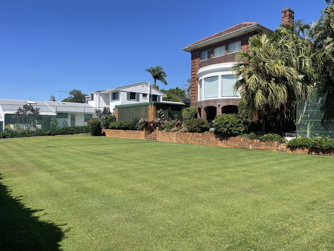 Lush lawn after fertilising